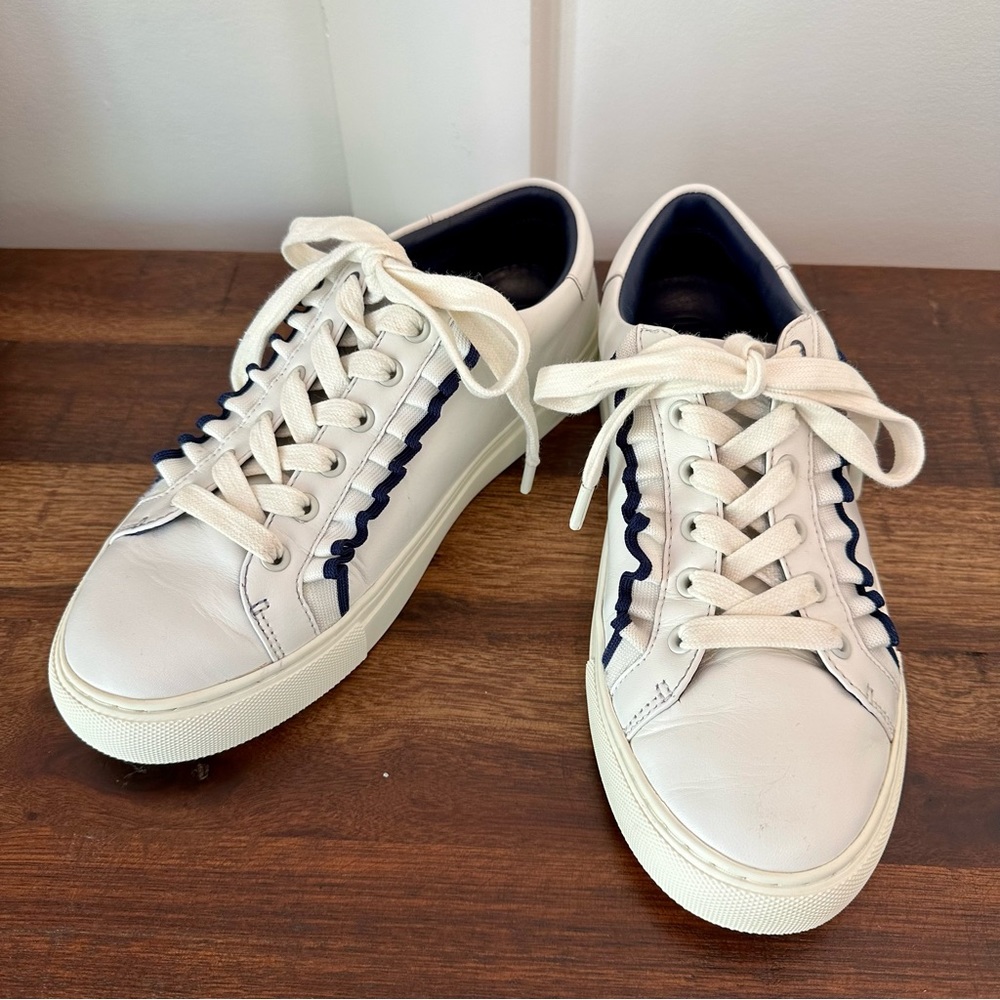 Tory Burch white ruffle sneakers size 7